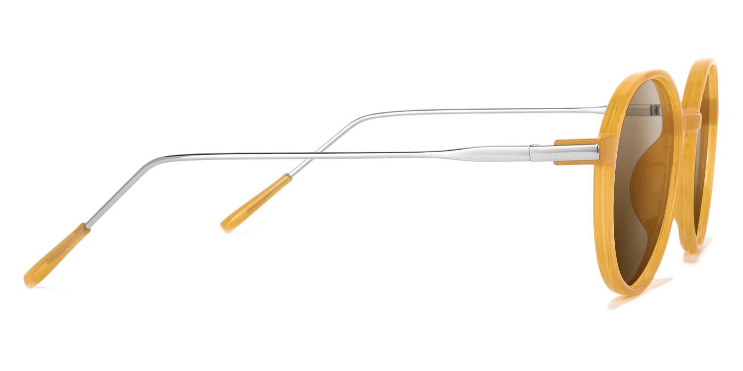 Ignacia Gelb Rund Sonnenbrille3