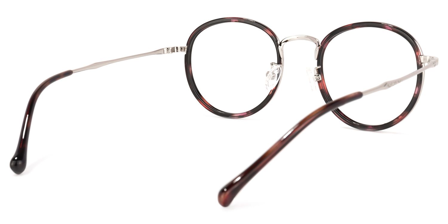 Yahya Blumendruck-Rosa Rund Brille1