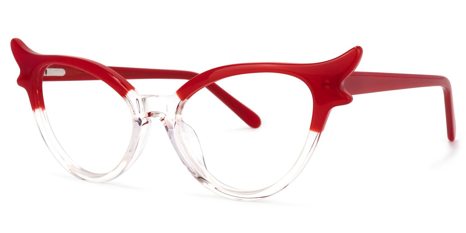 Judy Klar Rot Cat Eye Brille1