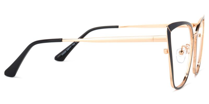 Rila Schwarz Gold Cateye Brille3