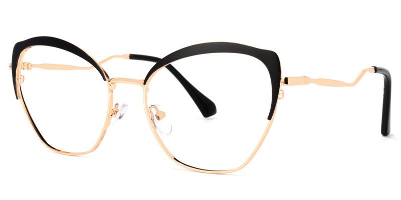 Lill Gold Schwarz Cateye Brille1