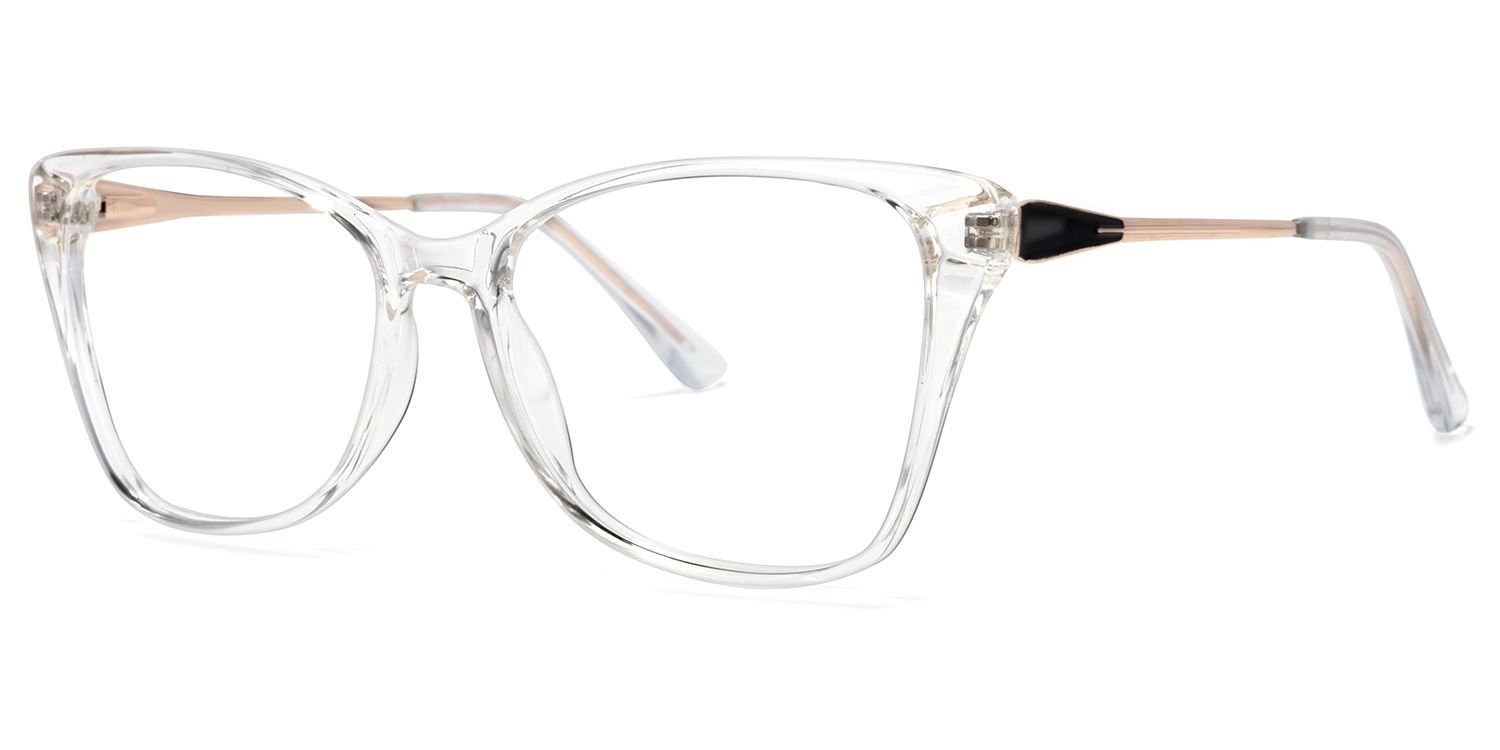 Forest Weiß Klar Cateye Brille2