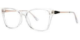 Forest Weiß Klar Cateye Brille2