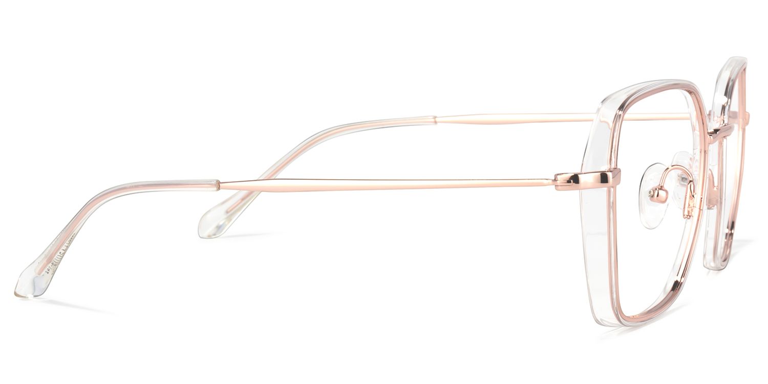 Natalee Gold Klar Quadratisch Brille3