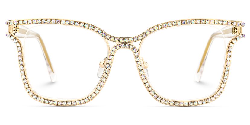 Shine Gold Quadratisch Brille