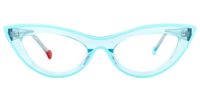Yuki Blau Klar Cateye Brille