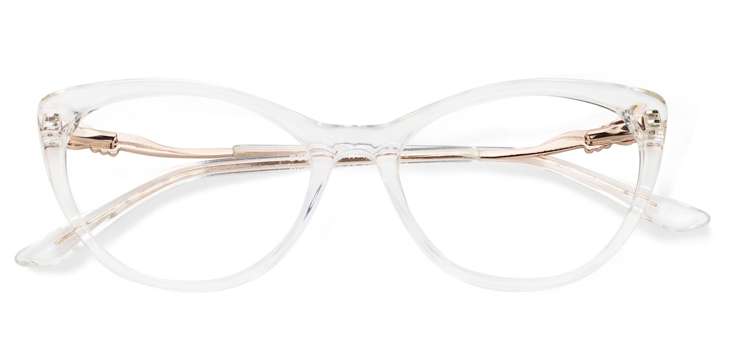 Calypso Weiß Klar Cateye Brille5