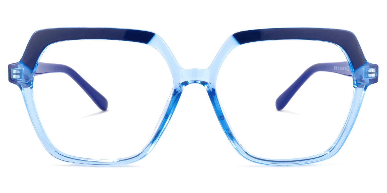 Norah Blau Klar Geometrisch Brille0