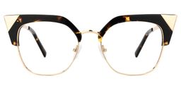 Eliga Gelb-Tortoise Cateye Brille0