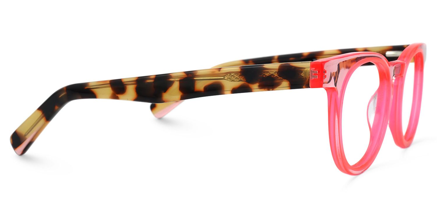 Yasser Rosa Klar Rund Brille2