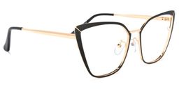 Rila Schwarz Gold Cateye Brille2