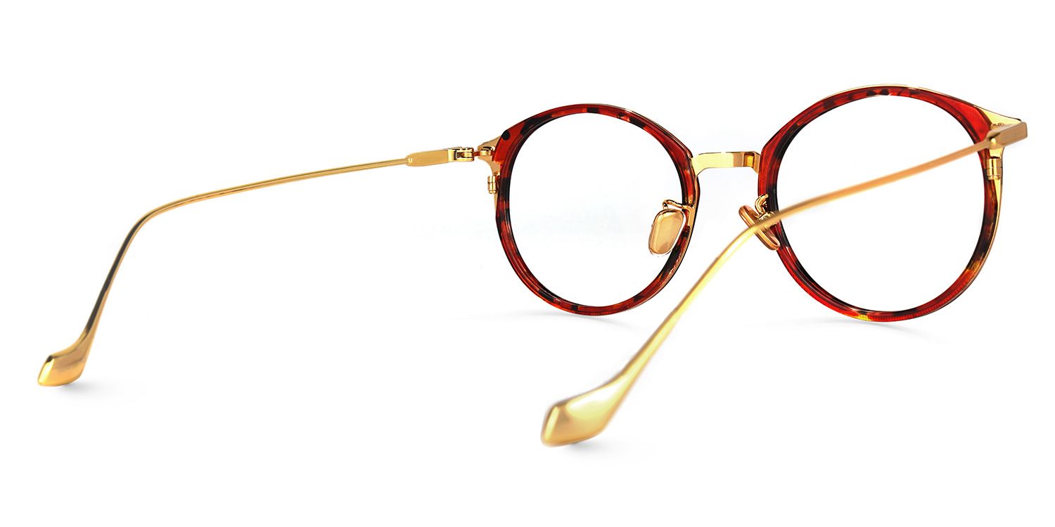 Laboy Rot-Tortoise Rund Brille2