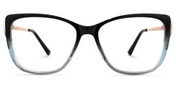 Cloris Schwarz-Blau Cateye Brille0