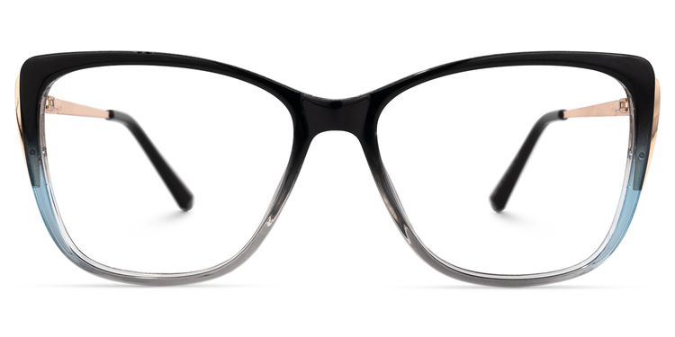 Cloris Schwarz-Blau Cateye Brille