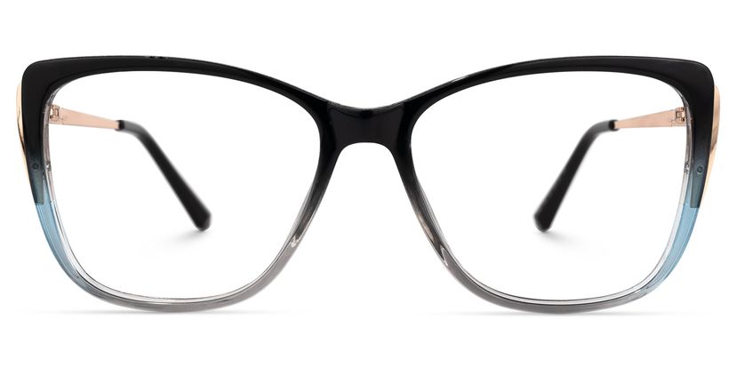 Cloris Schwarz-Blau Cateye Brille