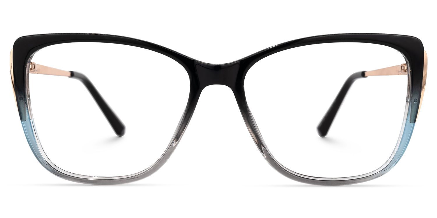 Cloris Schwarz-Blau Cateye Brille0