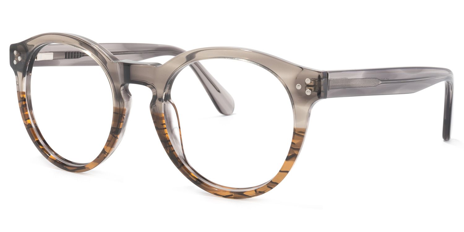 Ryleigh Grau Rund Vollrand  Brille1