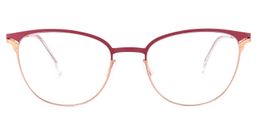 Yelena Rot-Gold Cateye Brille0