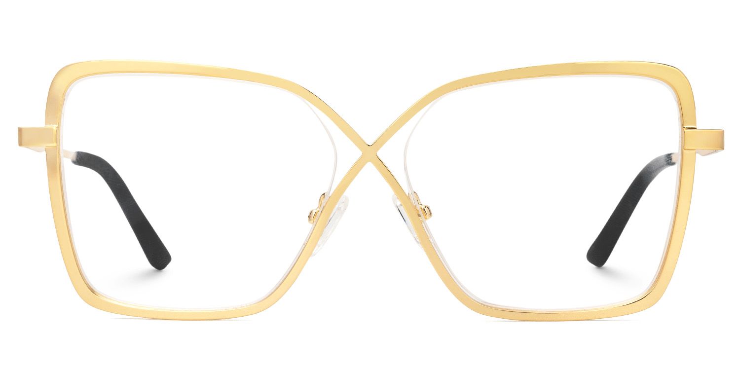 Racquel Gold Quadratisch Metall Brille3