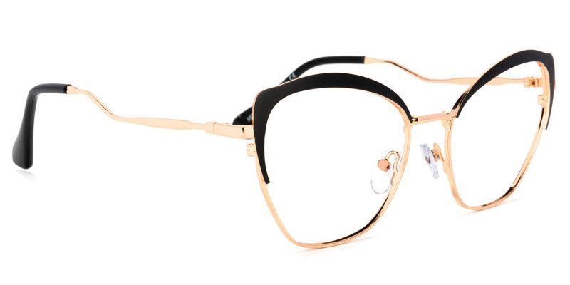 Lill Gold Schwarz Cateye Brille2