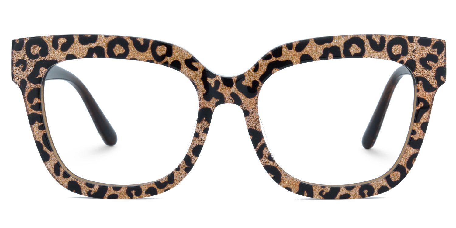 Yaniska Braun-Leo Quadratisch Acetat Brille2