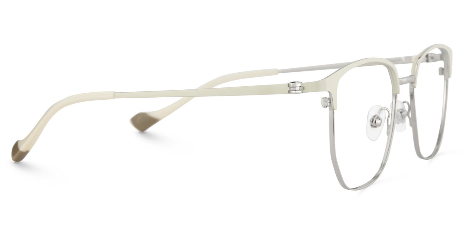 Orpah Weiß Browline Metall Brille4