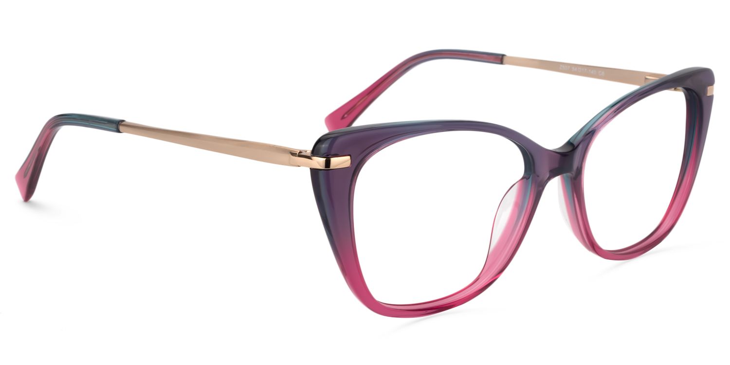 Chanda Klar Lila Cat Eye Brille3