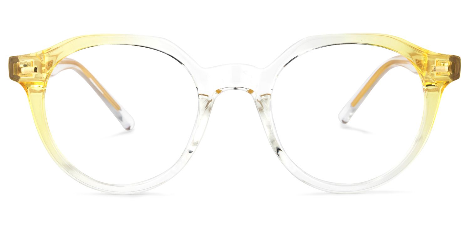 Ysabel Gelb Klar Rund Brille0