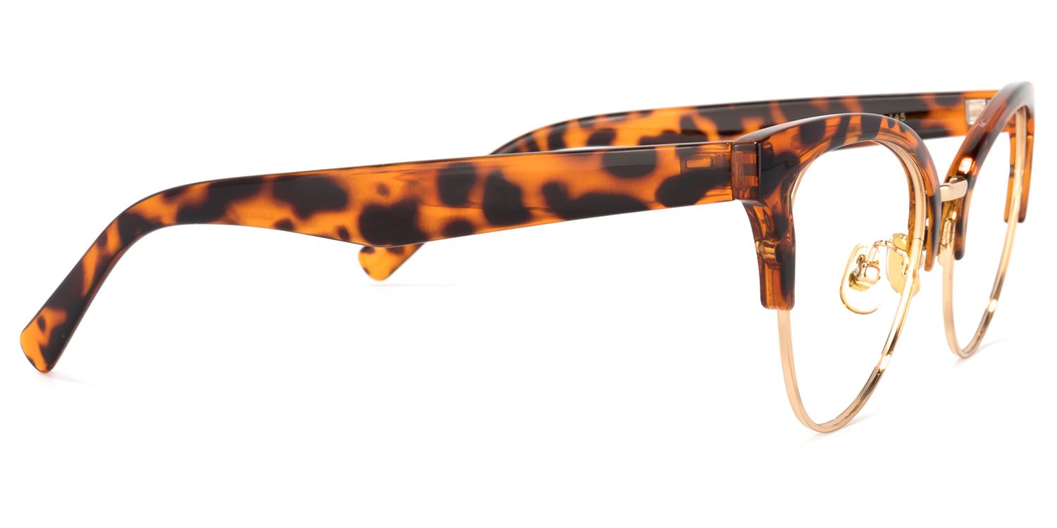 Charlene Orange-Tortoise Cateye Brille3
