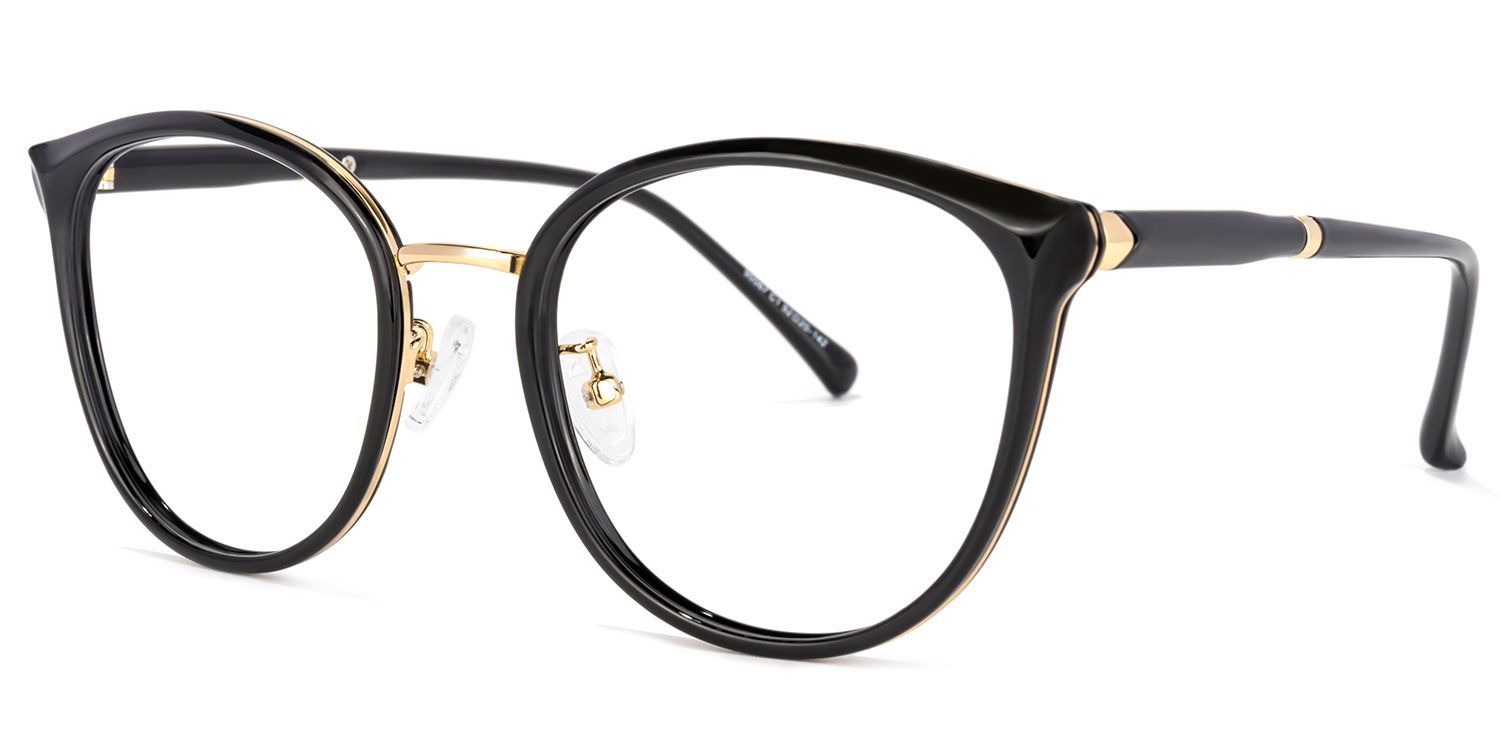 Zabrina Schwarz Rund Brille1