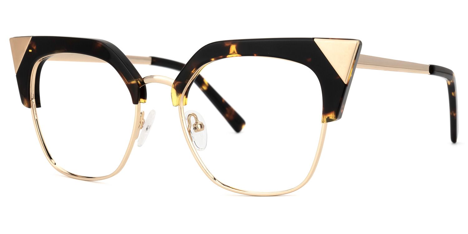 Eliga Gelb-Tortoise Cateye Brille1