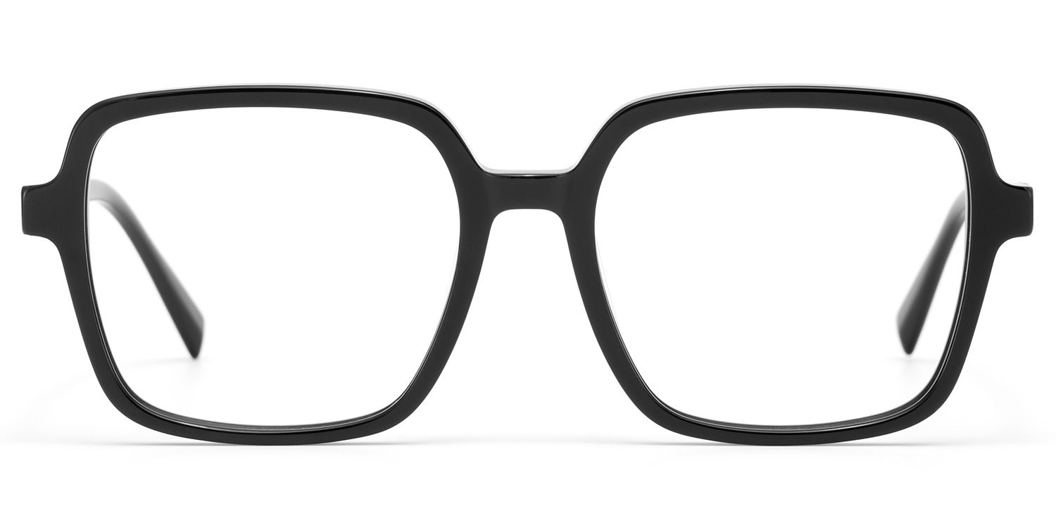 Ember Schwarz Quadratisch Acetat Brille0