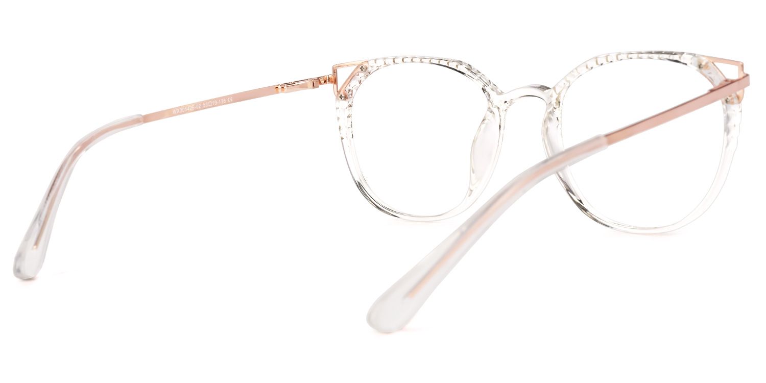 Vickea Weiß Klar Cateye Brille2