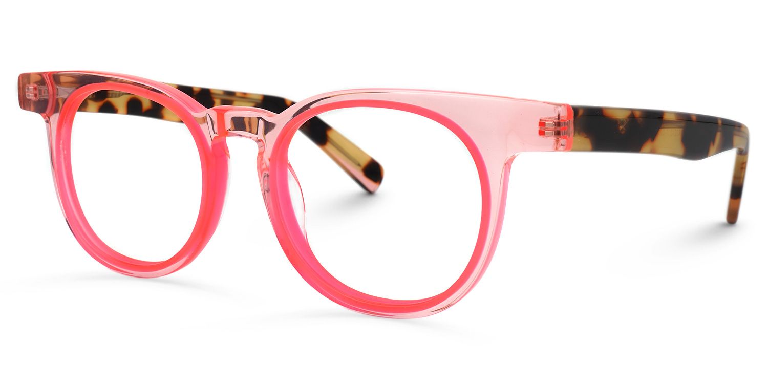 Yasser Rosa Klar Rund Brille1