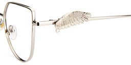 Joshua Silber Geometrisch Brille mit Perlekette2