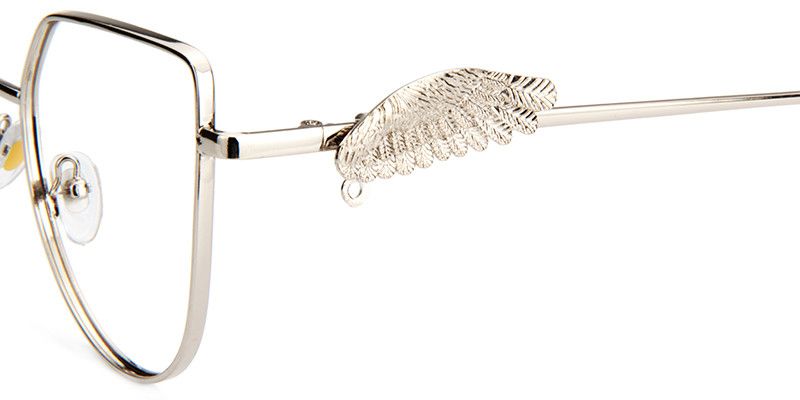 Joshua Silber Geometrisch Brille mit Perlekette2