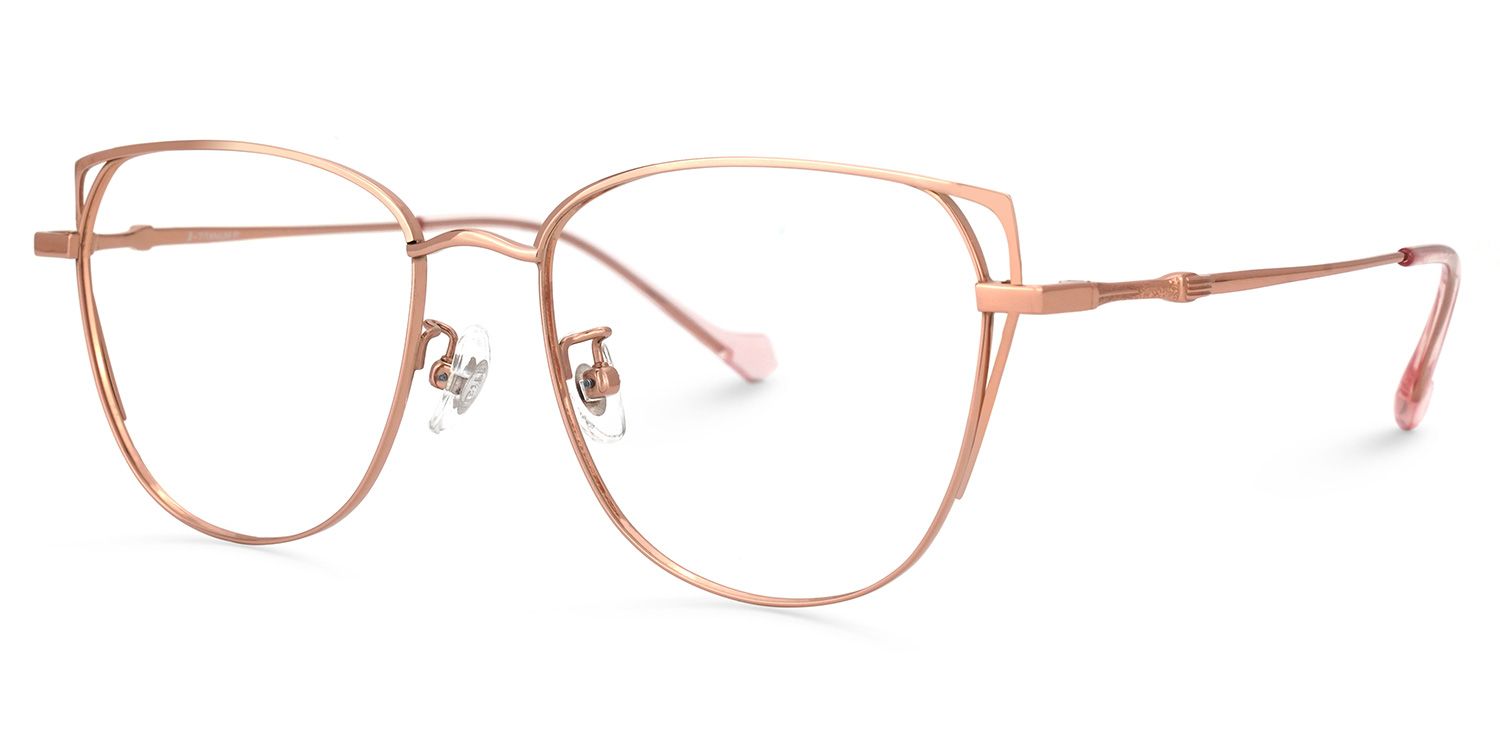 Unica Rosa-Gold Cateye Brille1