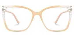 Lavelle Beige Quadratisch Brille0