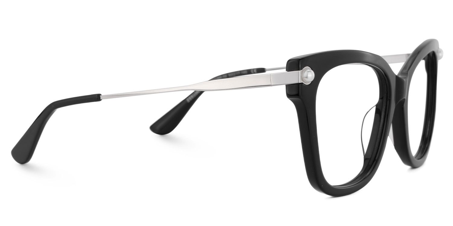 Vernella Schwarz Quadratisch gemischte-materialien Brille4