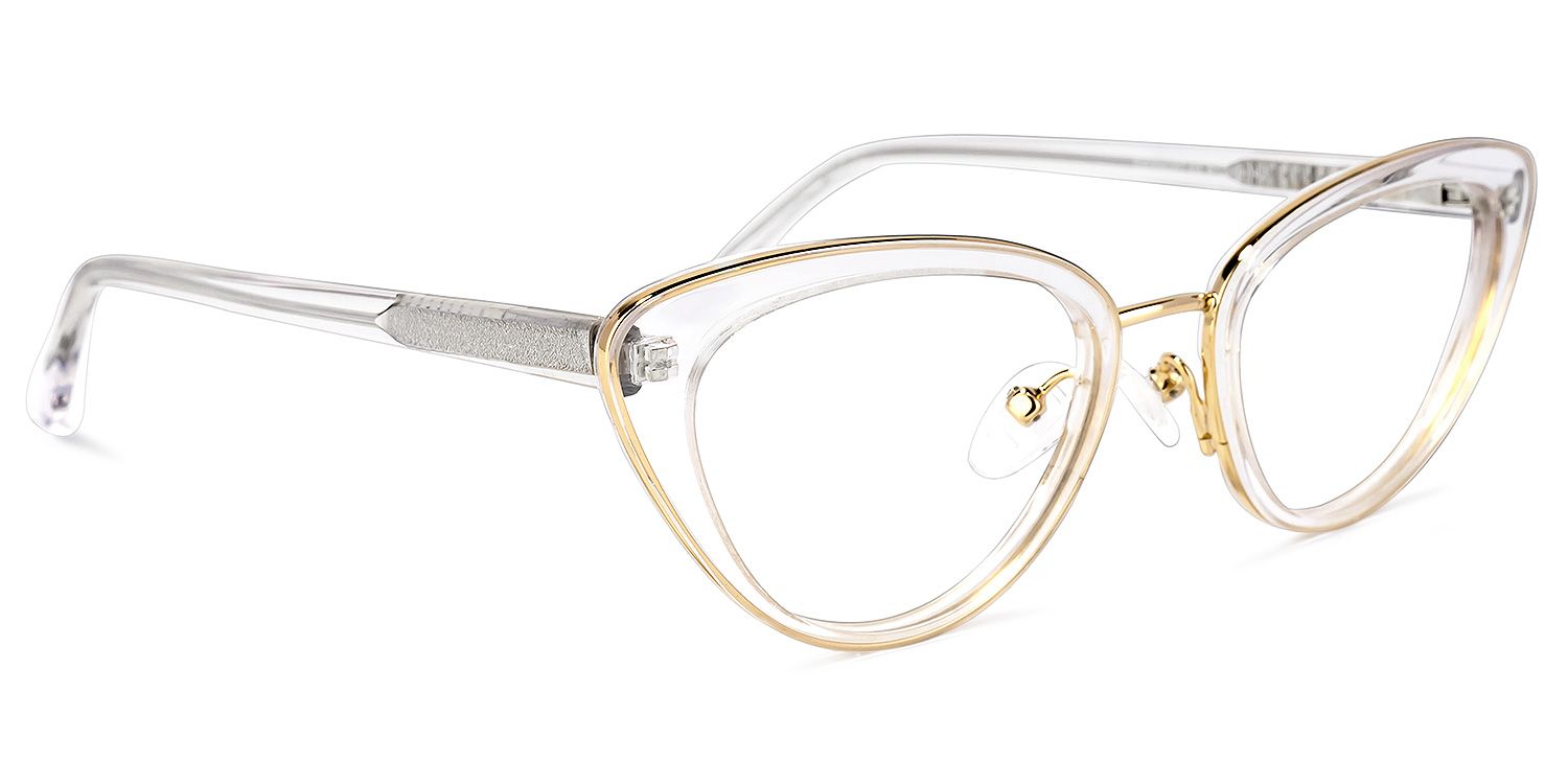 Cosme Gold Klar Cateye Brille2