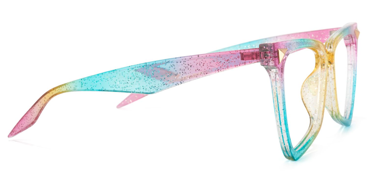 Cicely Blau-Bunt Geometrisch Brille3