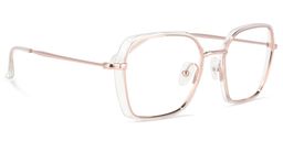 Natalee Gold Klar Quadratisch Brille2