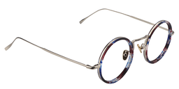 Alisa Blumenmuster-Dunkelrot Rund Brille3