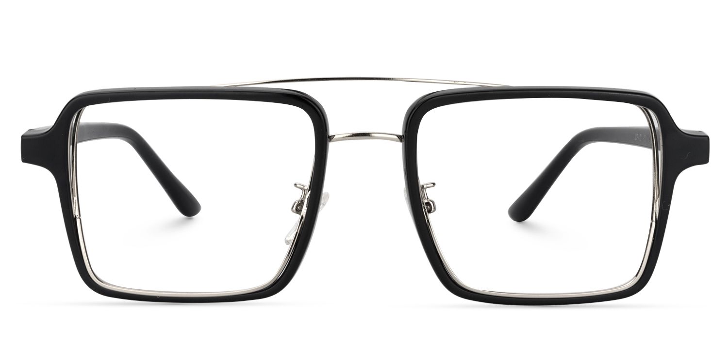 Nellie Schwarz Silber Pilot Brille0