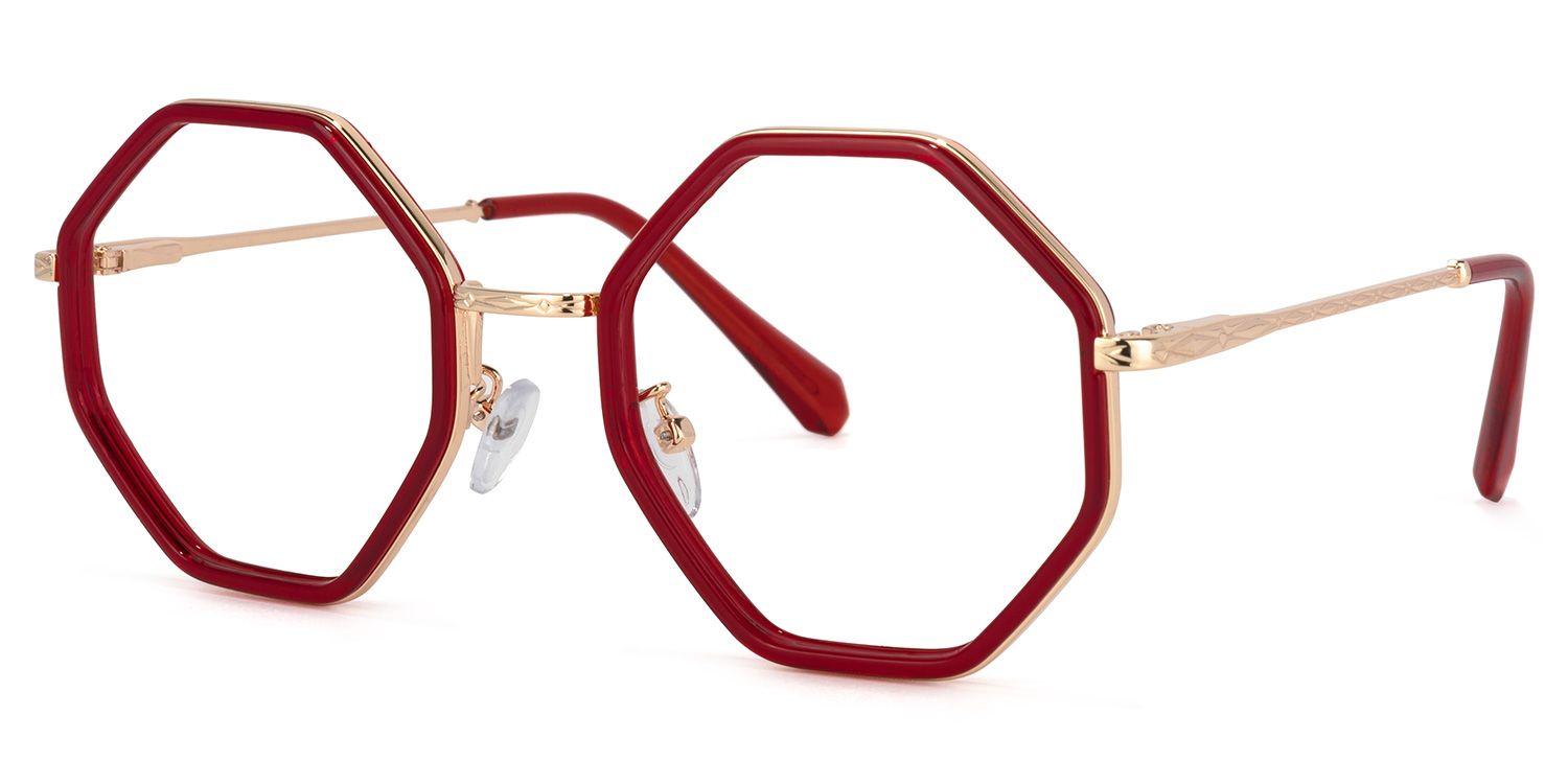 Belinda Rote Geometrische Brille1