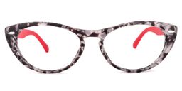 Rebecca Graue Blumenmuster Cat Eye Brille0
