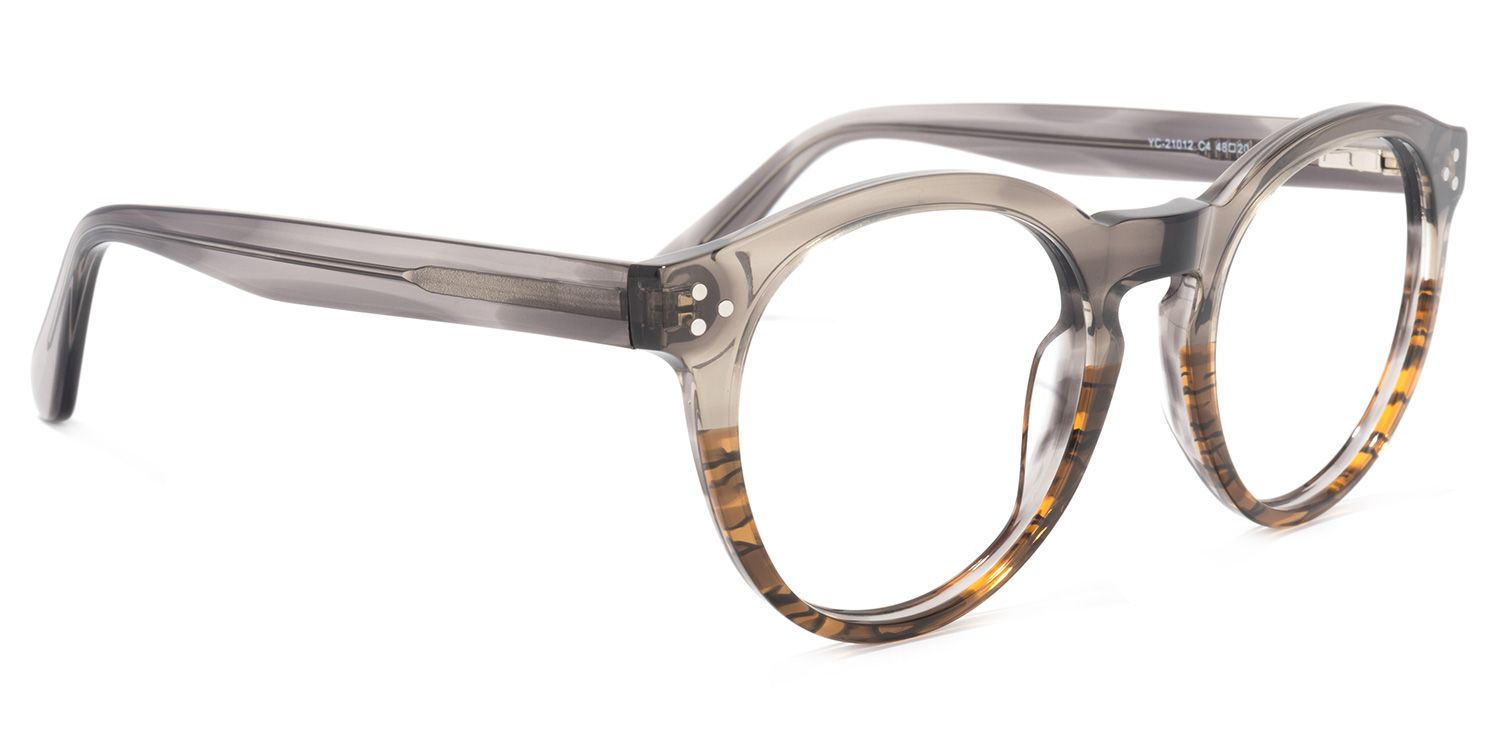 Ryleigh Grau Rund Vollrand  Brille2