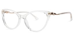Calypso Weiß Klar Cateye Brille1