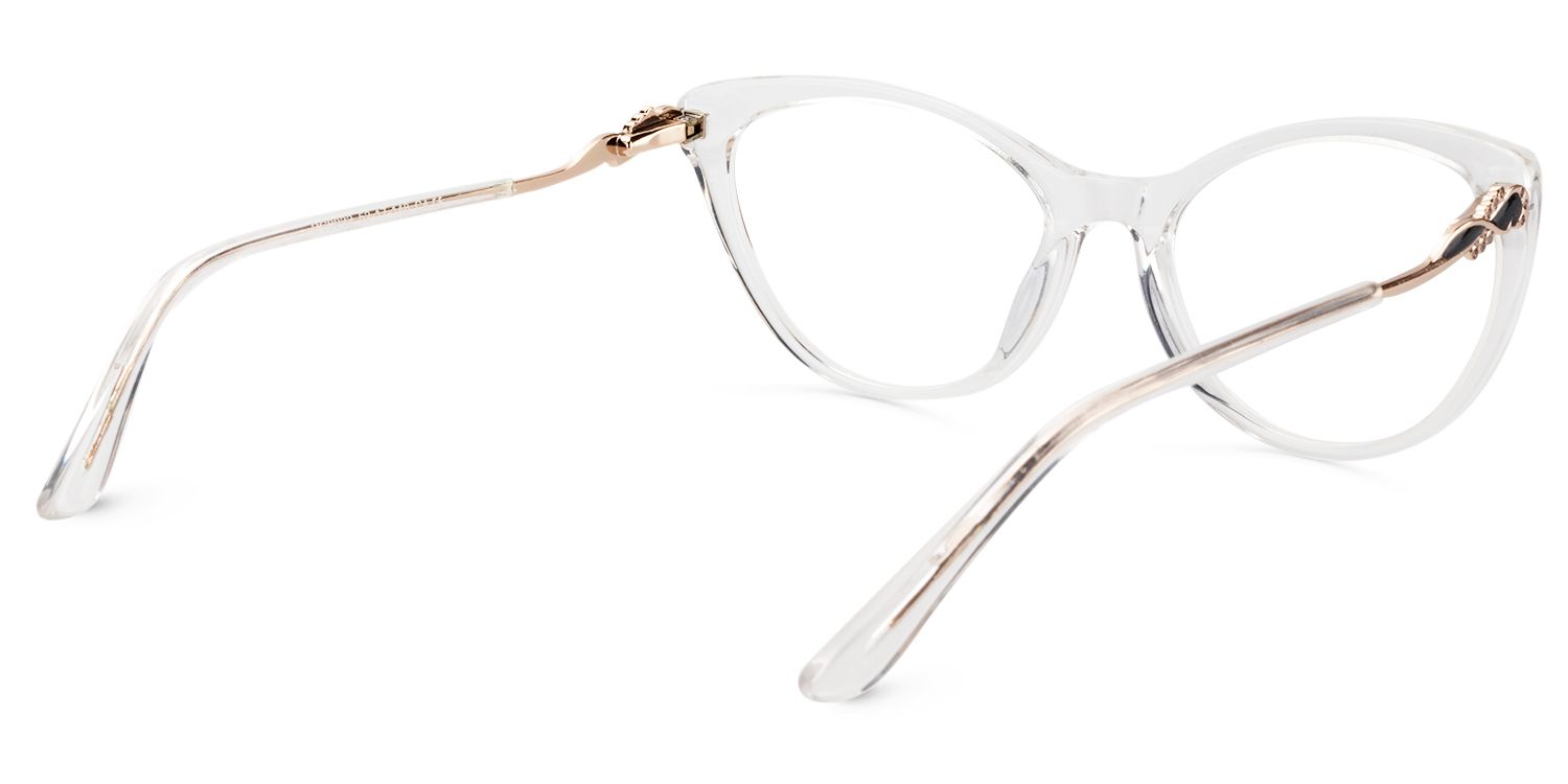 Calypso Weiß Klar Cateye Brille4