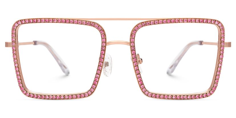 Diva Rosa-Gold Quadratisch Brille